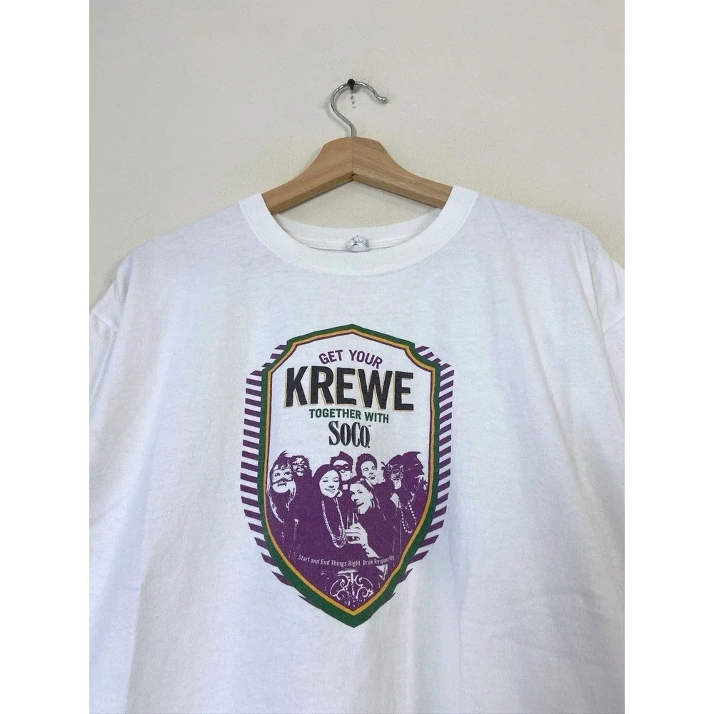 Vintage Get Together Mardi Gras Soco Whiskey Drinking Promo Tee - XL - Picture 2 of 4